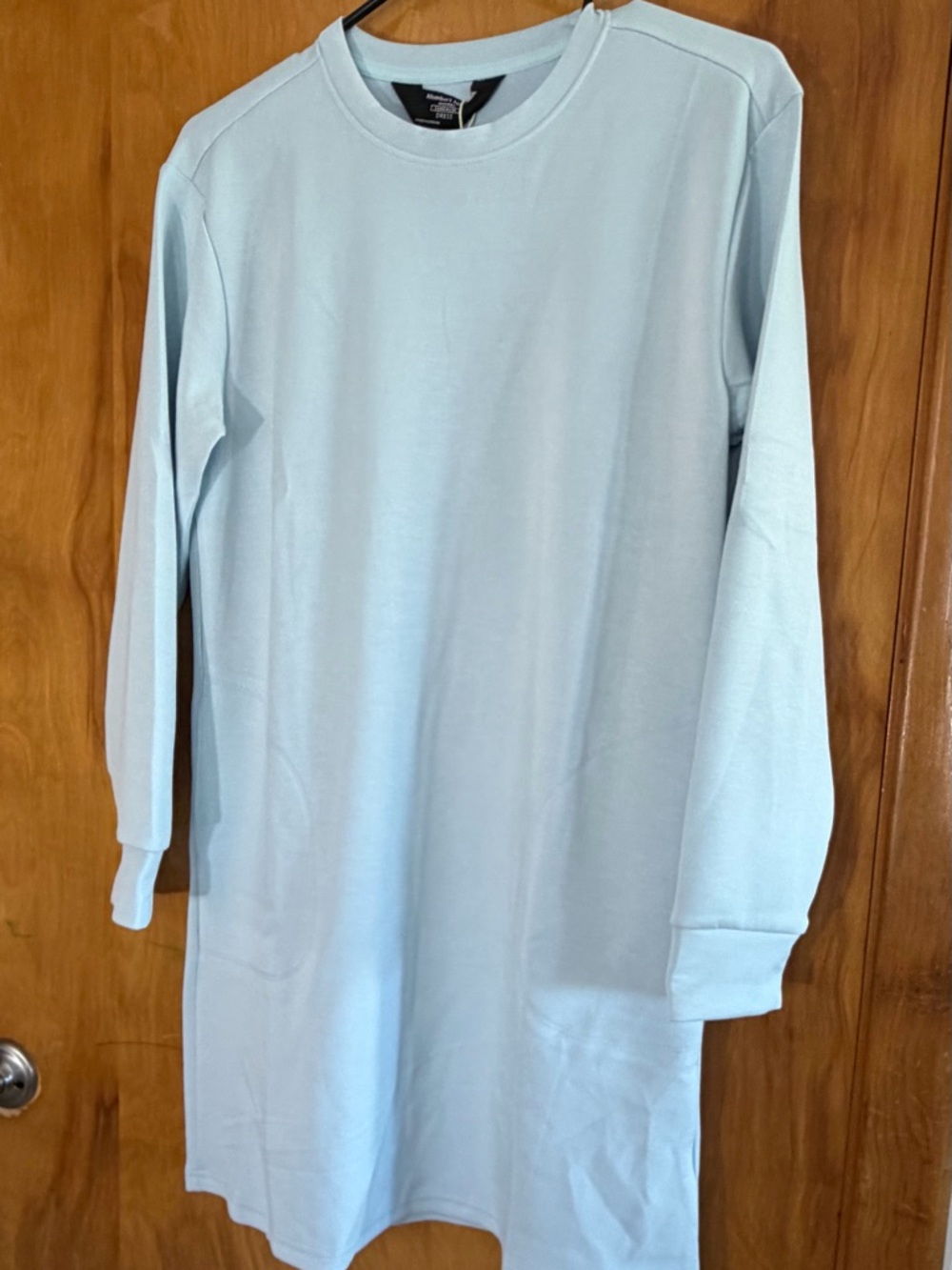 Light Blue Midi Sweatshirt Dress - Unknown Brand